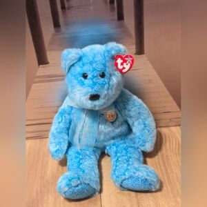 Ty Beanie Buddies Classy The Blue Bear  Plush Stuffed Toy 2002